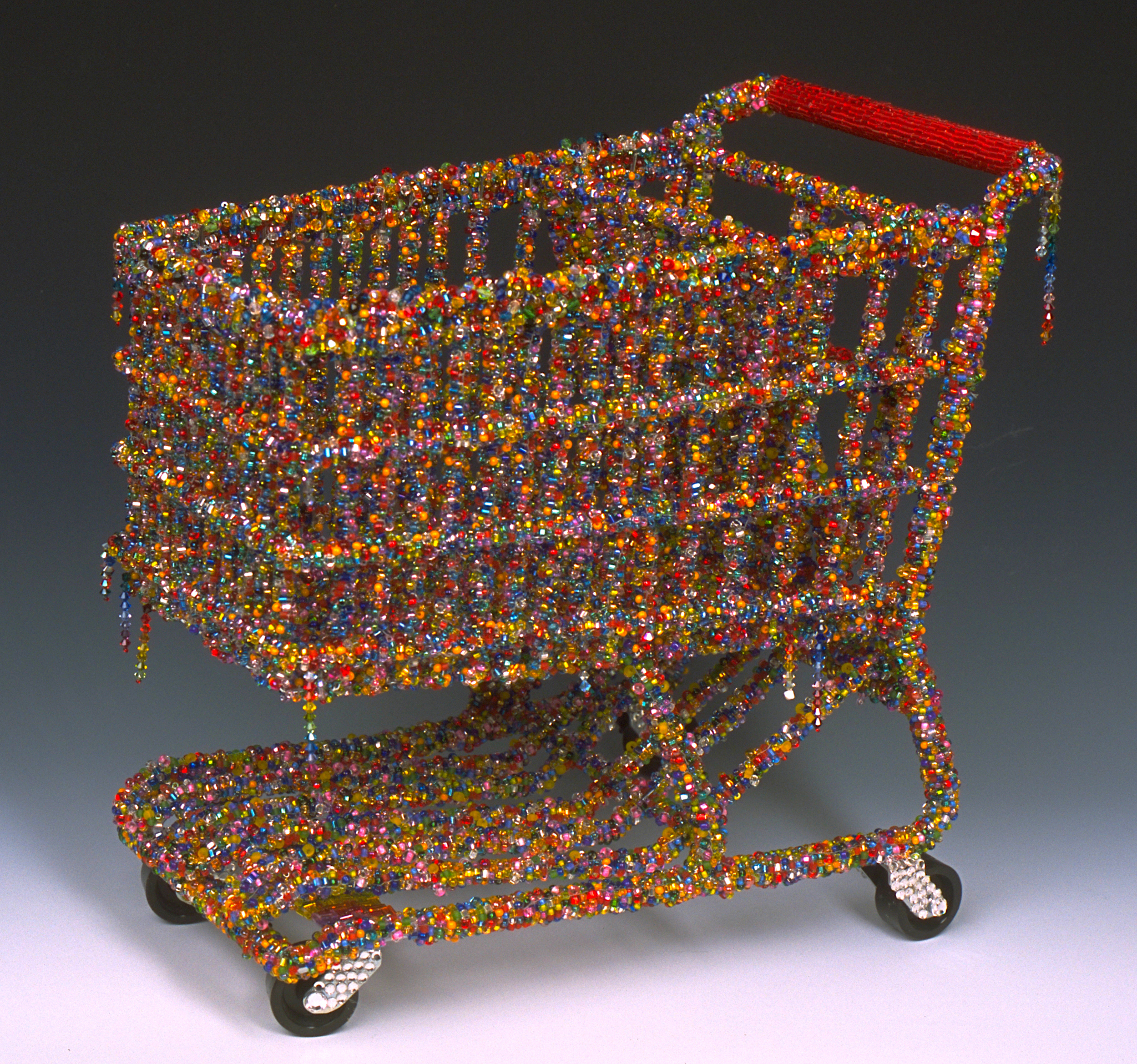 Miniature Cart Linda Dolack Sculpture Mixed Media Grocery Cart Created for Joan Borinstein Private Collection