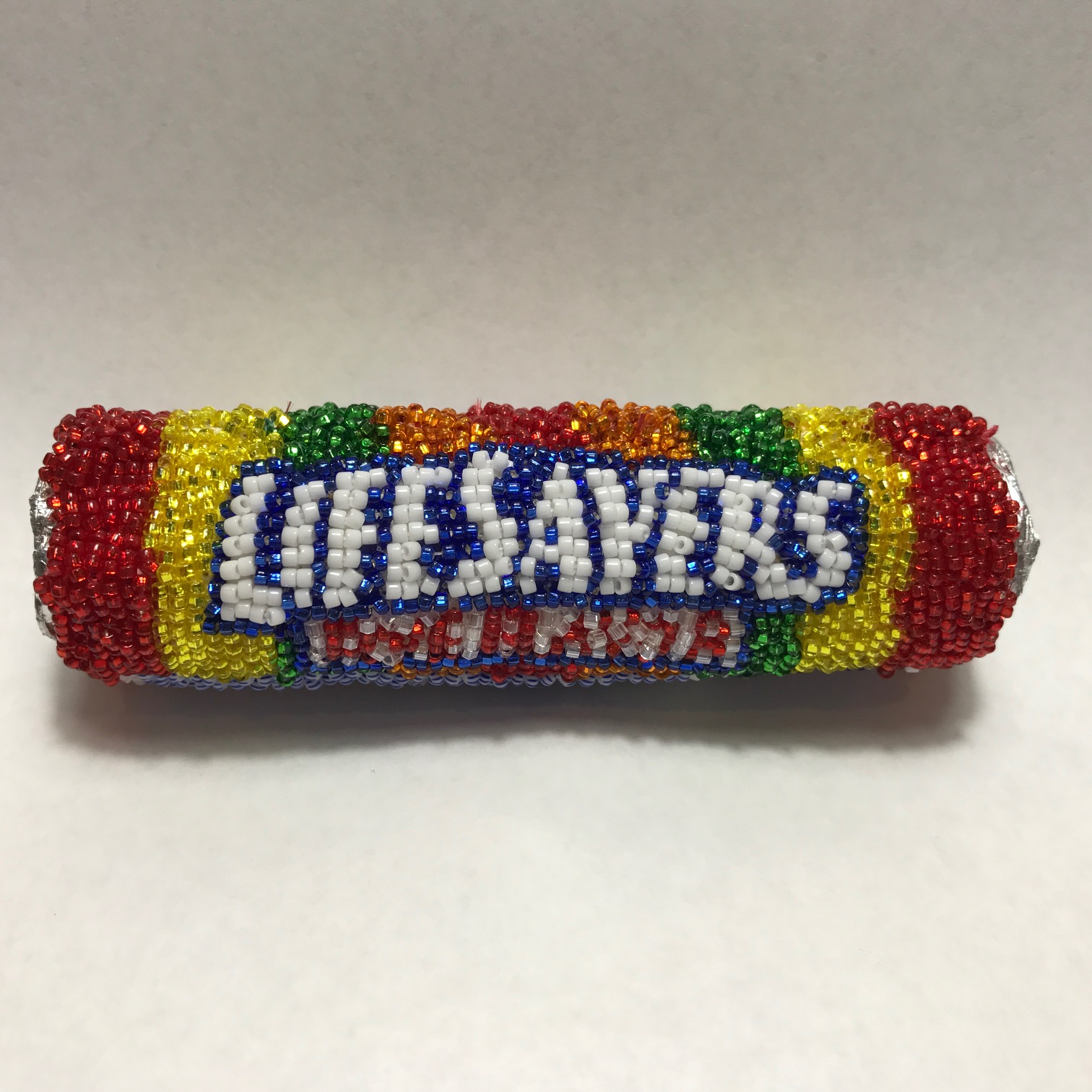 Lifesavers Linda Dolack Food Sculpture Glass Beads Hand Sewn Mixed Media Art
